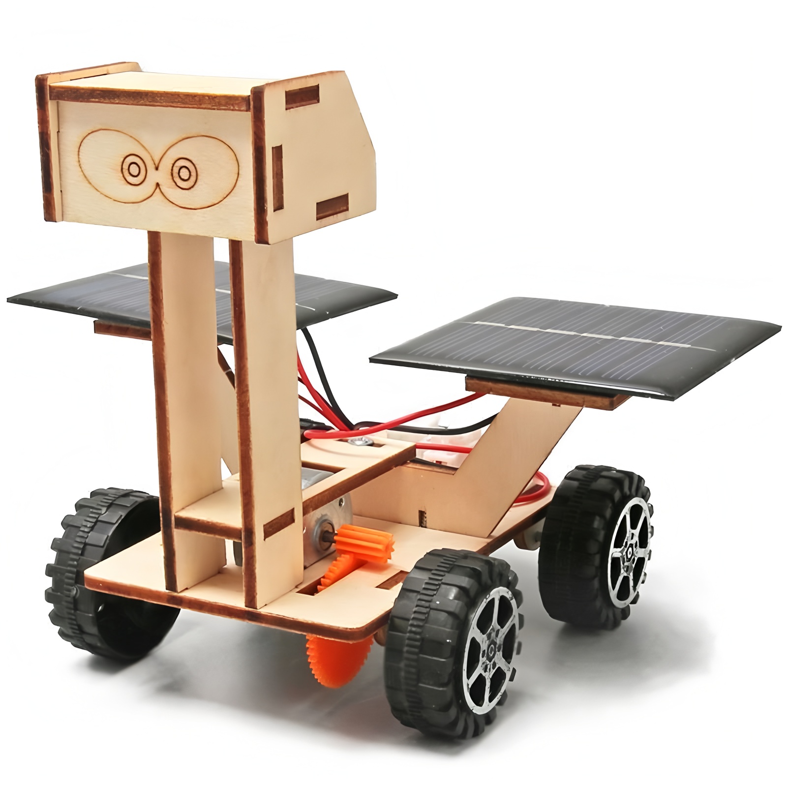 3D Wooden Mechanical Puzzle Marble Run - Solar Car Lunar Exploration Vehicle Children's