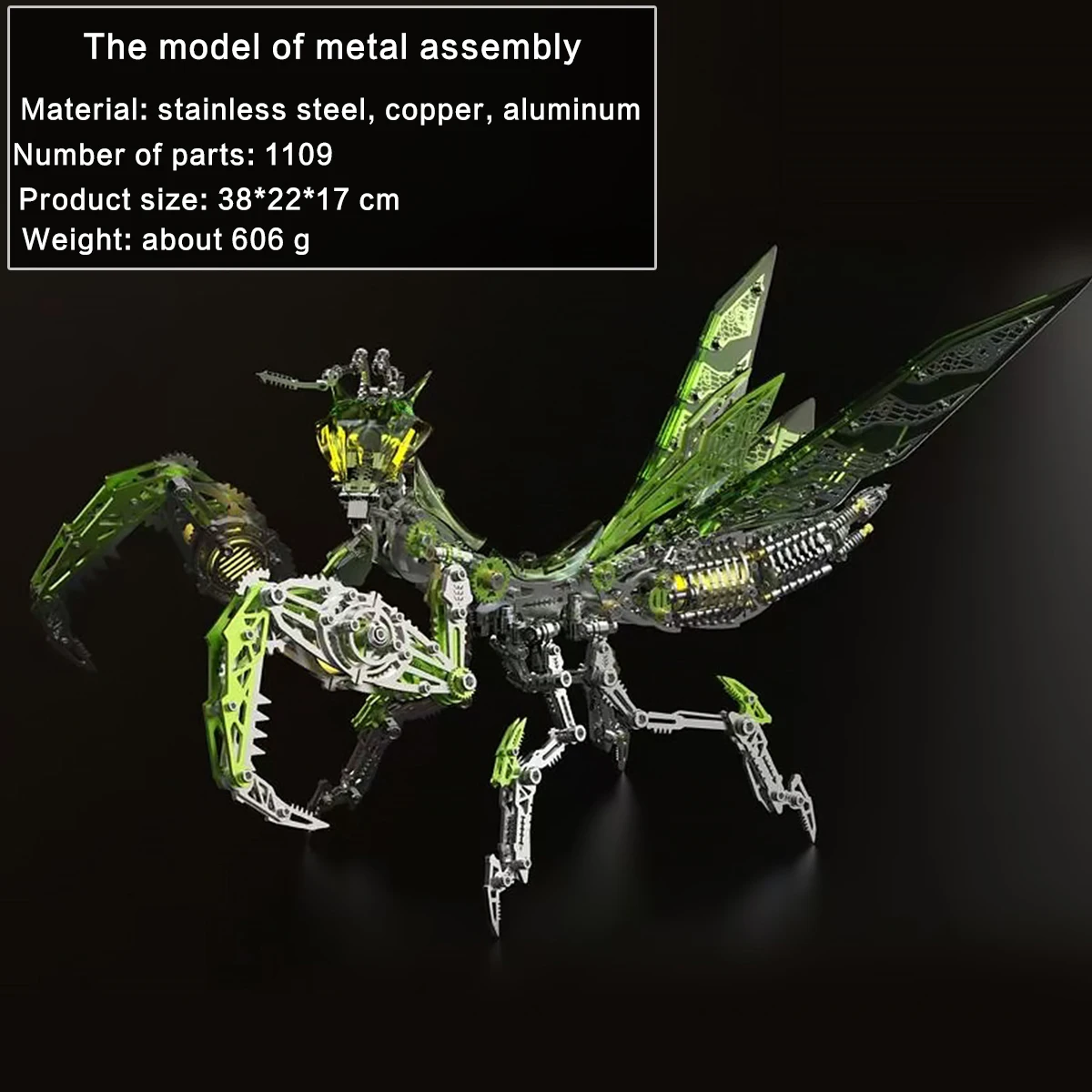 Metal 3D Puzzle Stainless Model Kit - 3D Puzzle Mechanical Mantis Metal Model