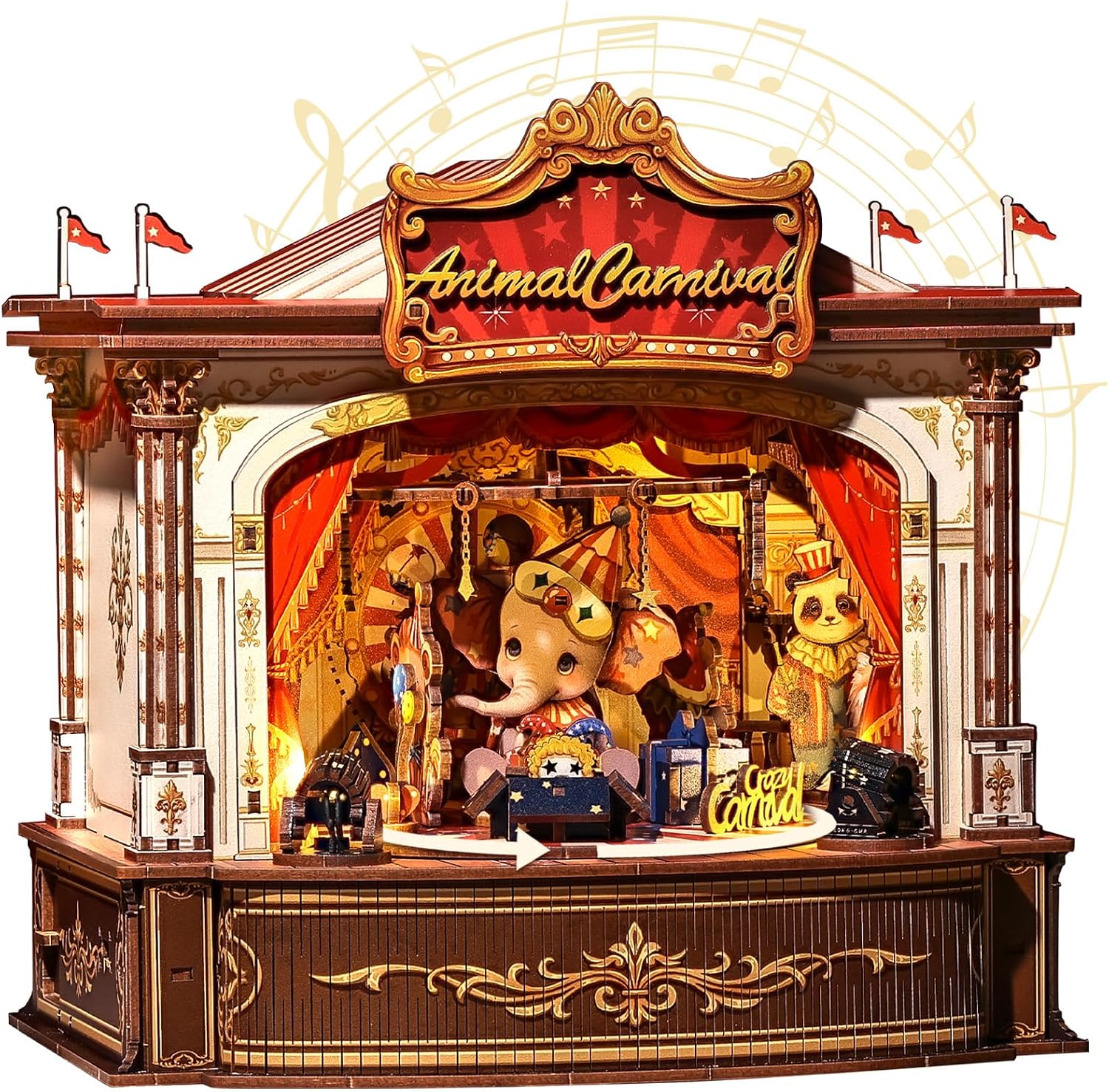 Music Box Wooden 3D Puzzle Rotating - 3D Wooden Puzzles Music Box -