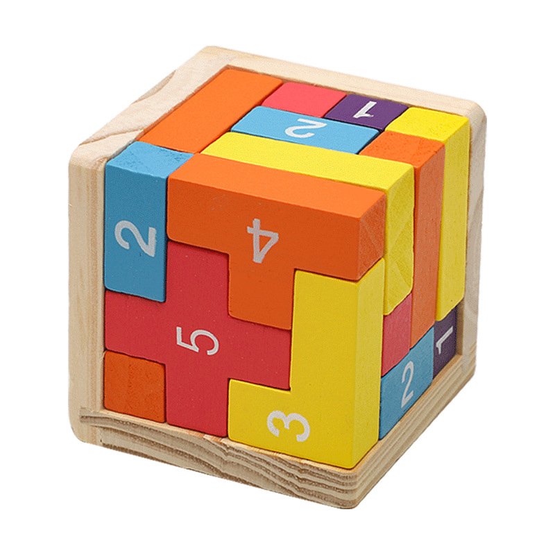 Colorful Wooden Blocks Puzzles - 3D Wooden Mechanical Puzzle Marble Run review and price