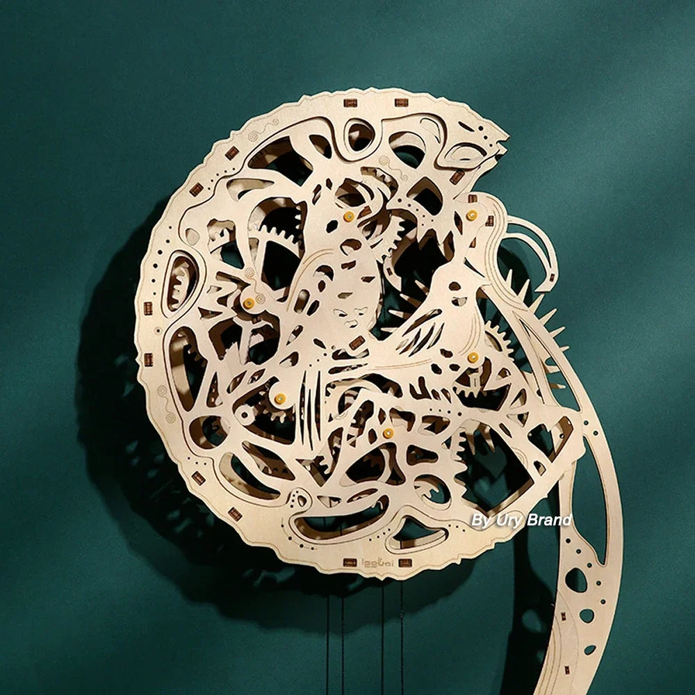 URY DIY 3D Wooden Puzzle Owl W - Wooden Clock Puzzle Mechanical Pendulum review and price
