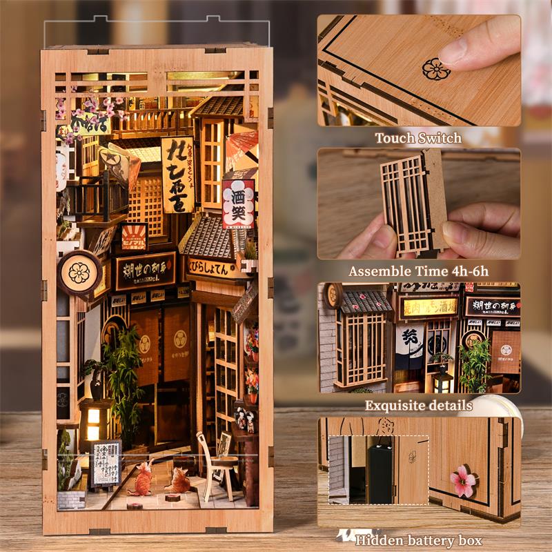Zuuton DIY Wooden Book Nook Sh - Book Nook Shelf Insert Alley Diy review and price