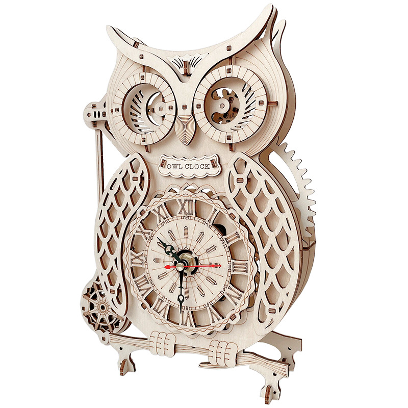 Wooden Puzzle 3D Owl Clock Mod - Wooden Clock Puzzle Mechanical Pendulum review and price