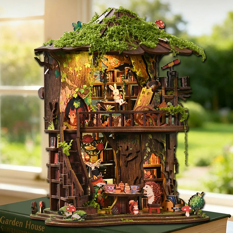 DIY Wooden Forest Tea Book Clu - Miniature Led Light Kit For Dollhouse review and price