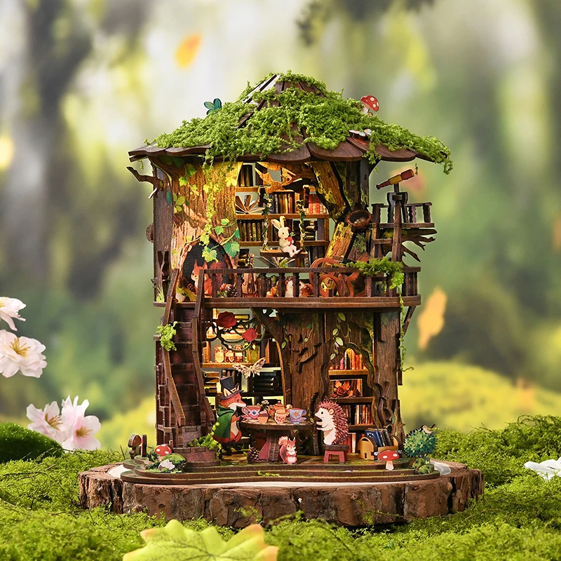 DIY Wooden Forest Tea Book Clu - Miniature Led Light Kit For Dollhouse review and price