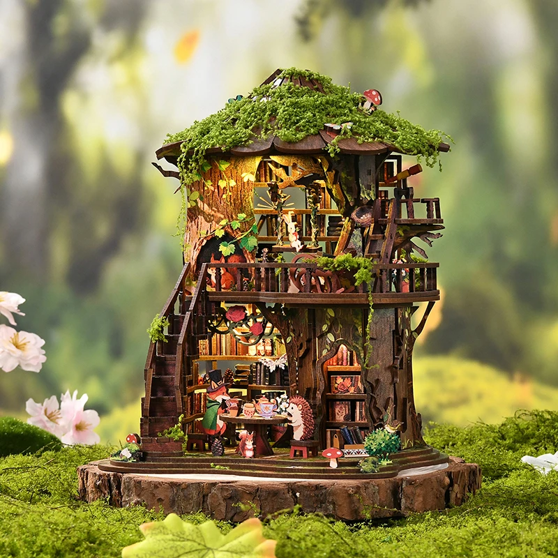 DIY Wooden Forest Tea Book Clu - Miniature Led Light Kit For Dollhouse review and price