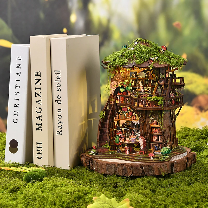 DIY Wooden Forest Tea Book Clu - Miniature Led Light Kit For Dollhouse review and price