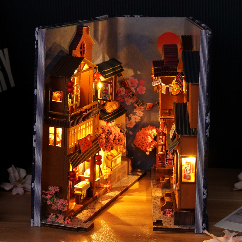Japanese Retro DIY Wooden Book - Book Nook Shelf Insert Alley Diy review and price