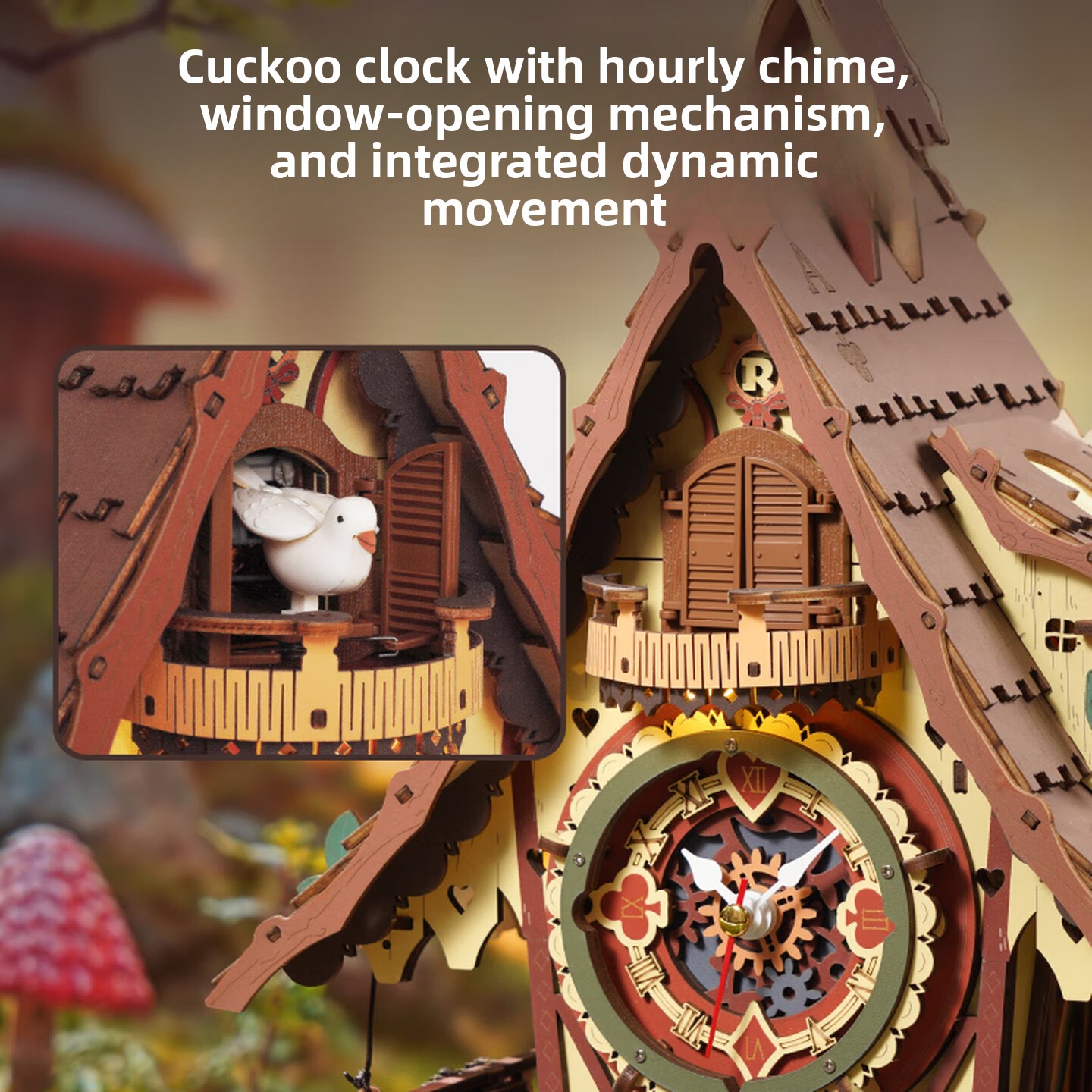DIY Wooden Cuckoo Clock 3D Ass - Wooden Clock Puzzle Mechanical Pendulum review and price