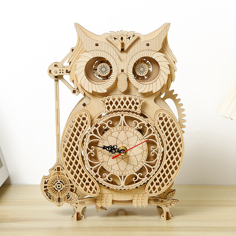 DIY Wooden Owl Pendulum Clock  - Wooden Clock Puzzle Mechanical Pendulum review and price