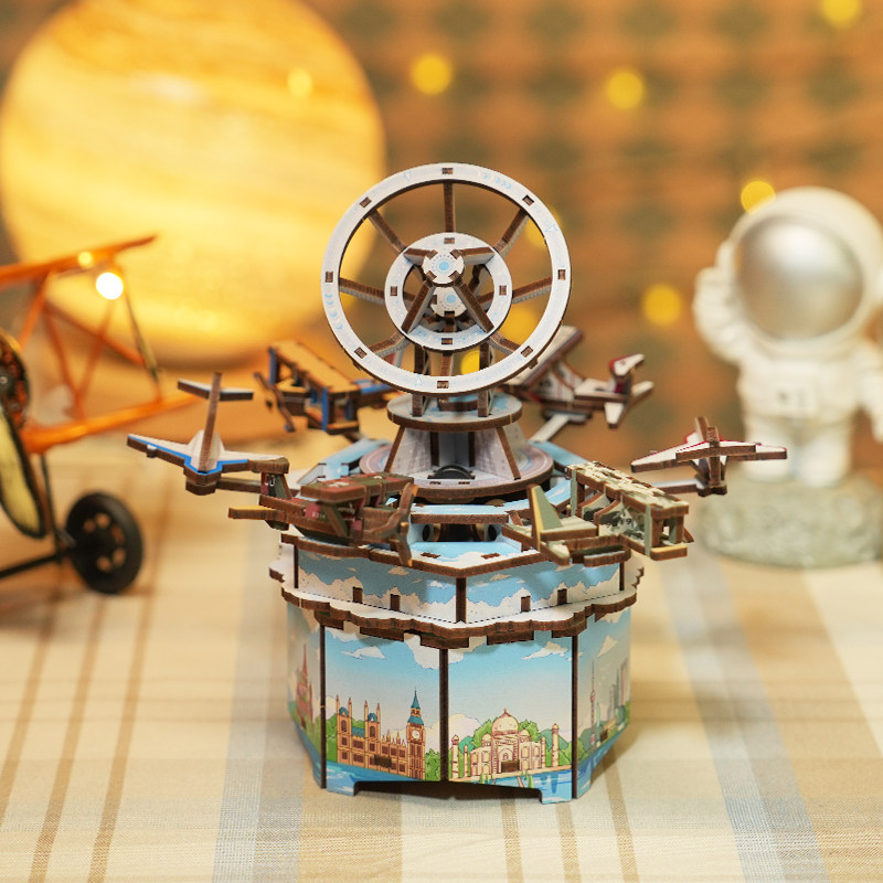 DIY Music Box Building Kit – 1 - Music Box Wooden 3D Puzzle Rotating review and price