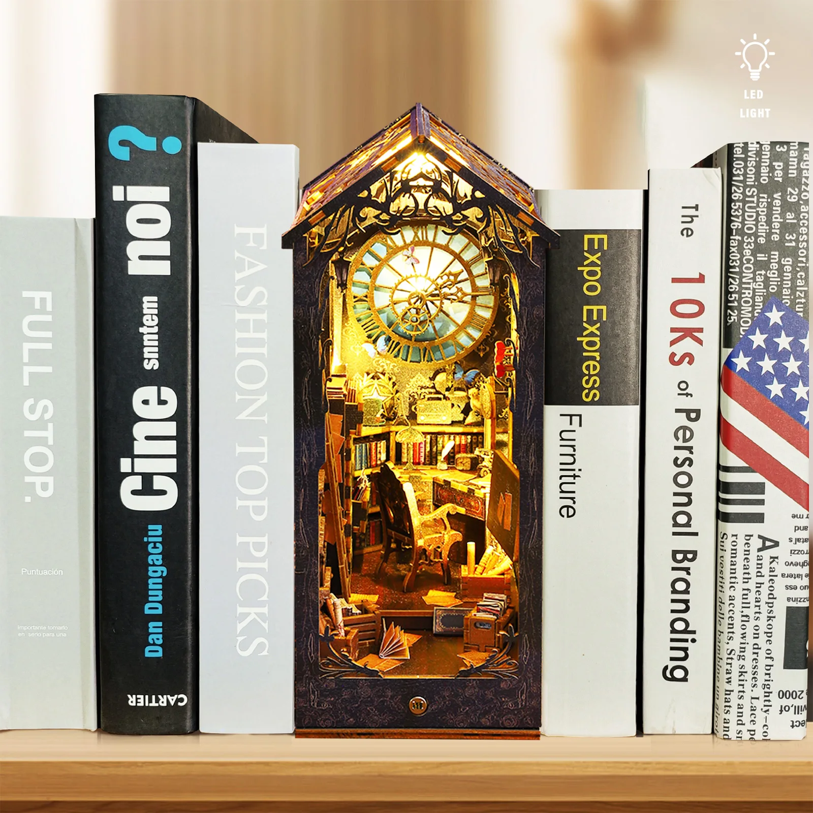 DIY Book Nook Kit 3D Wooden Pu - Miniature Led Light Kit For Dollhouse review and price