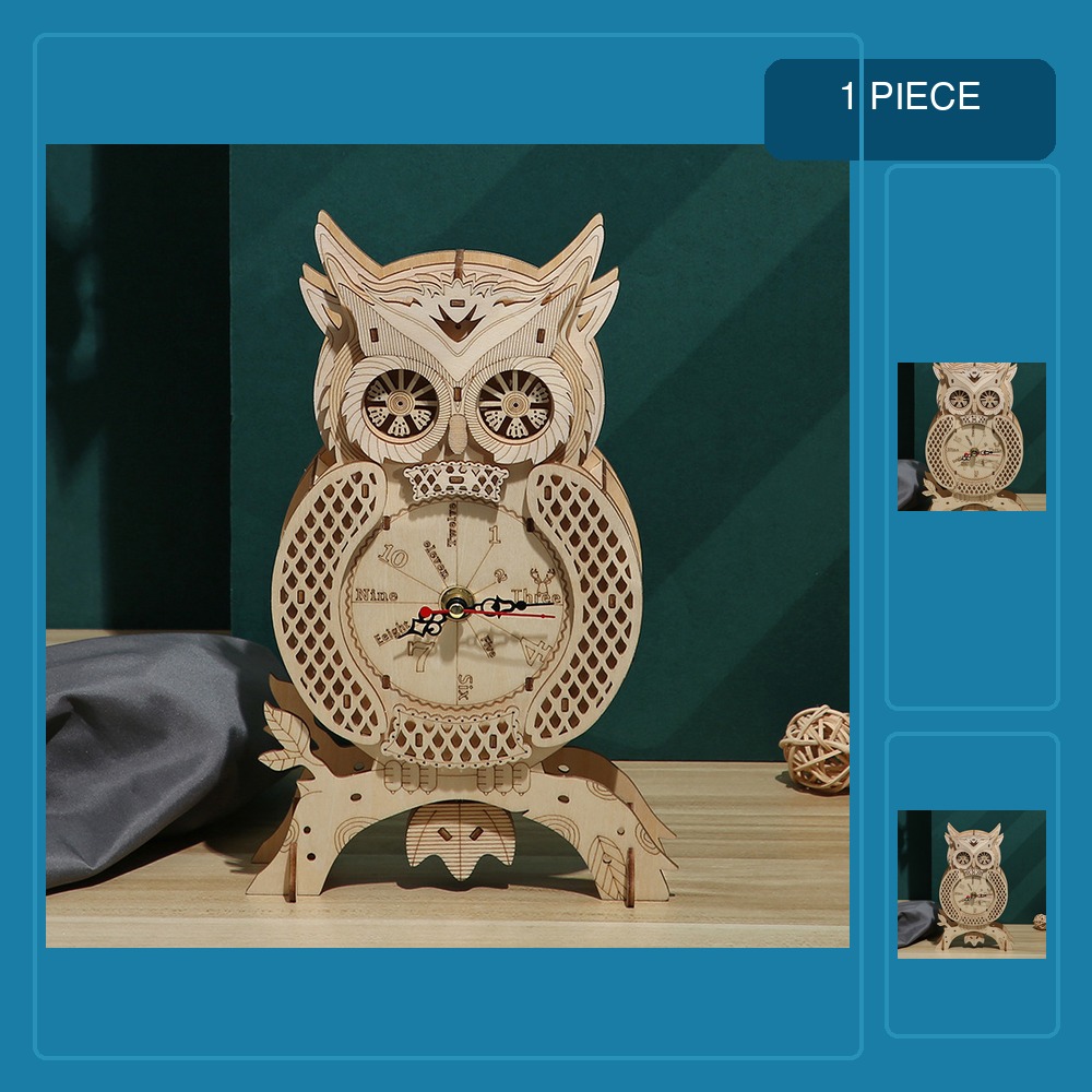 Wooden Owl Desk Standing Pendu - Wooden Clock Puzzle Mechanical Pendulum review and price