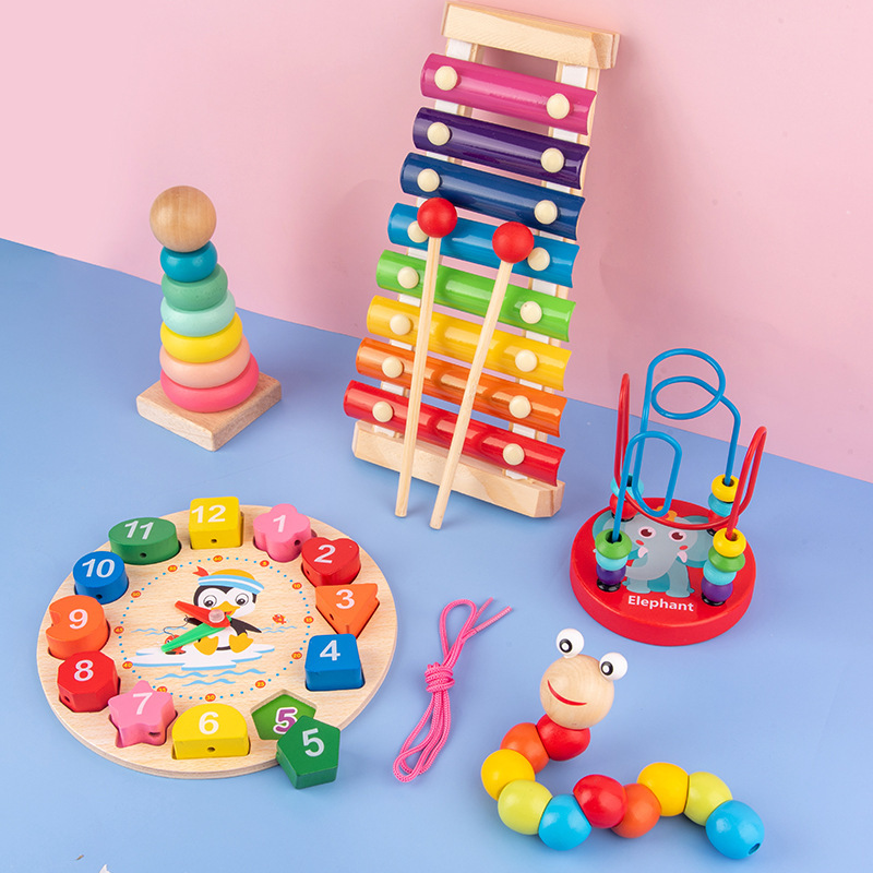 Montessori Baby Toys Kids 3D W - 3D Wooden Mechanical Puzzle Marble Run review and price
