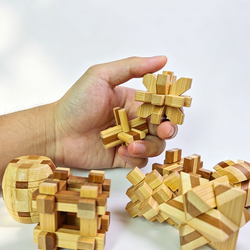 NEW 4.5CM Lu Ban Lock Puzzle B - 3D Wooden Mechanical Puzzle Marble Run review and price