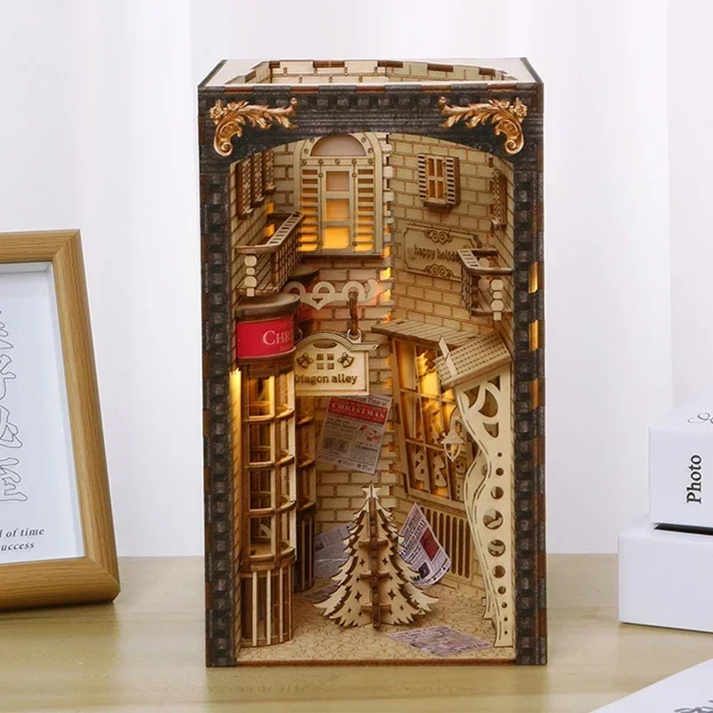 New Creative DIY Wooden Book N - Book Nook Shelf Insert Alley Diy review and price