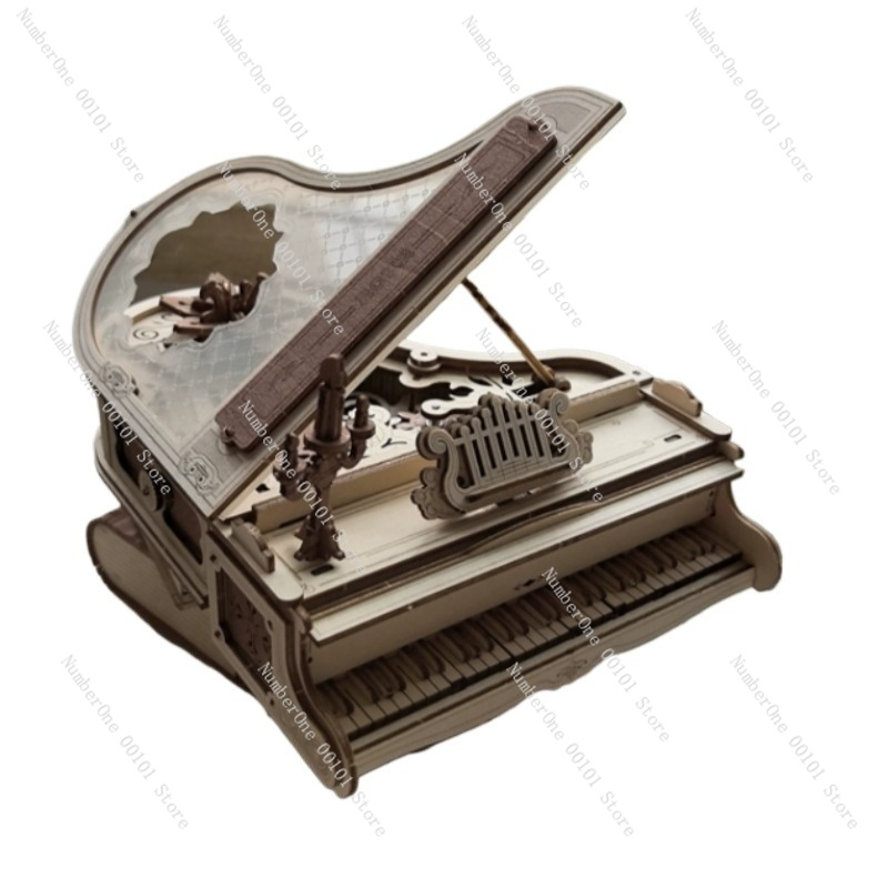 Piano Music Box 3D Wooden Puzz - Music Box Wooden 3D Puzzle Rotating review and price
