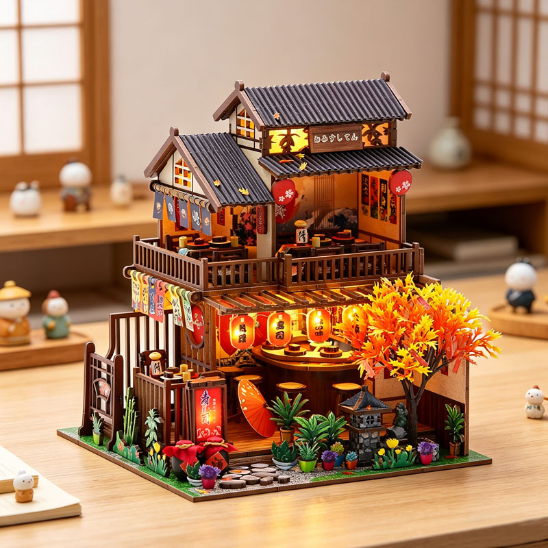 Japanese Izakaya Sushi Restaur - Miniature Led Light Kit For Dollhouse review and price